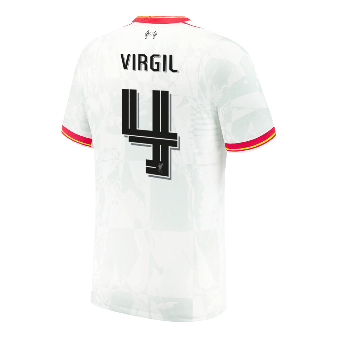 VIRGIL #4 Męska wyjazdowa koszulka piłkarska Liverpool 24/25 - UCL