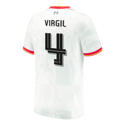 VIRGIL #4 Męska wyjazdowa koszulka piłkarska Liverpool 24/25 - UCL