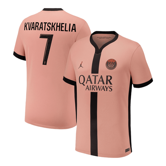 KVARATSKHELIA #7 PSG Third Away Soccer Jersey 2024/25 Top Koszulki Pilka Sklep