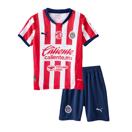 Kid's Chivas Home  Soccer Jersey Kit(Jersey+Shorts) 2024/25 Top Soccer Jerseys Store