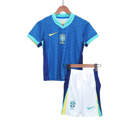 Kid's Brazil Away Jerseys Kit(Jersey+Shorts) Copa América 2024