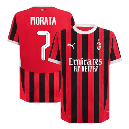 Men's MORATA #7 AC Milan Home Football Shirt 2024/25-UCL - Slim Fit