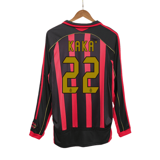 Men's Retro KAKA' #22 2006/07 AC Milan Home Long Sleeve Football Shirt