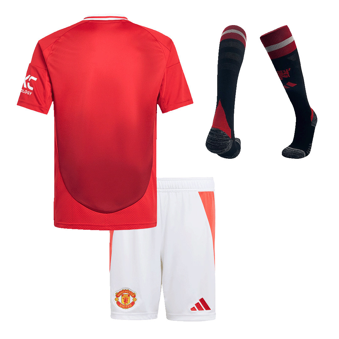 Dziecięcy zestaw domowy Manchester United (koszulka+spodenki+skarpety) 2024/25