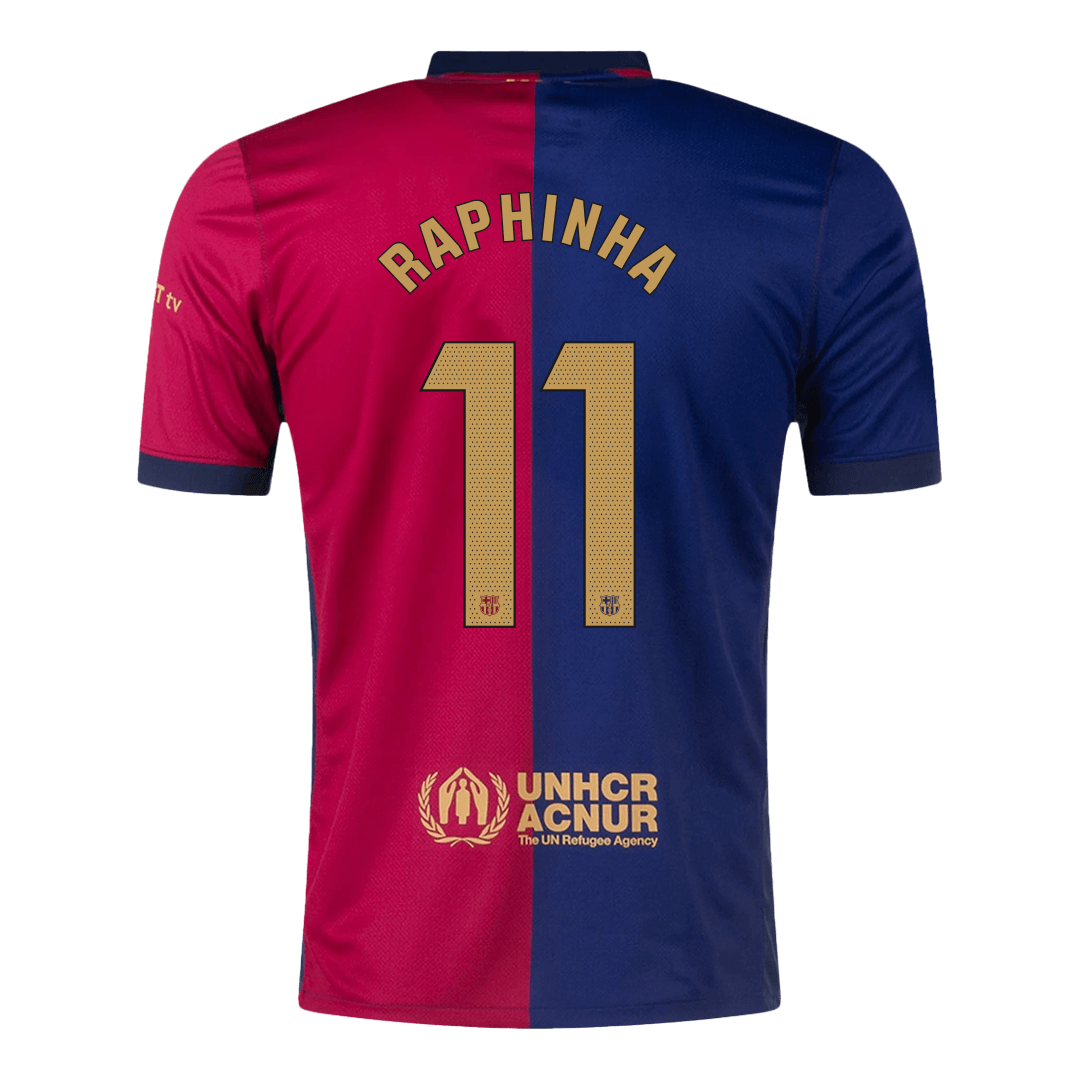 Barcelona 2024/25 RAPHINHA Heimtrikot #11 – Spotify-Logo ohne Text