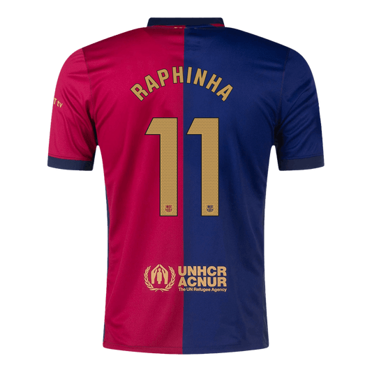 Barcelona 2024/25 RAPHINHA Heimtrikot #11 – Spotify-Logo ohne Text