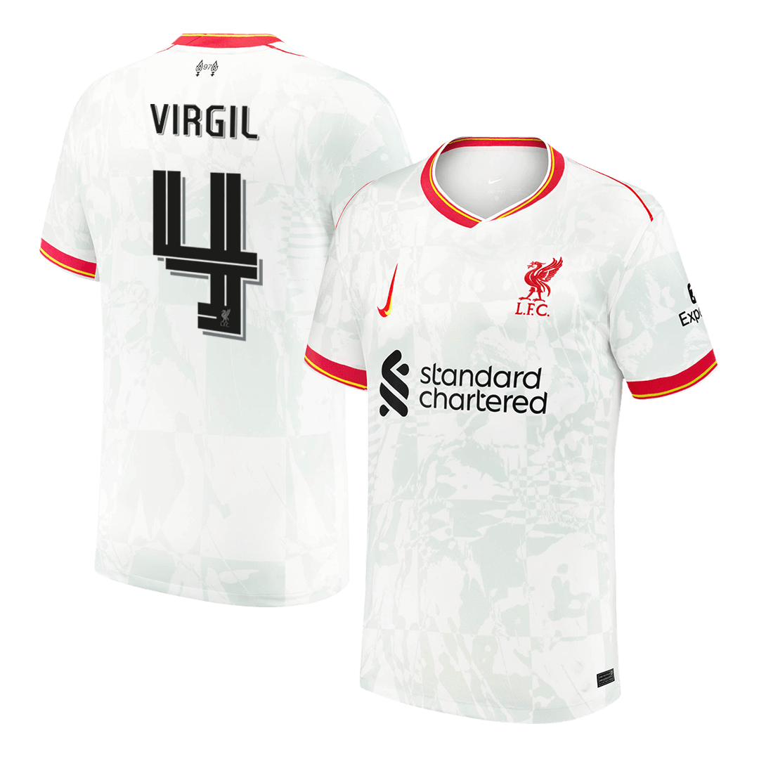 VIRGIL #4 Męska wyjazdowa koszulka piłkarska Liverpool 24/25 - UCL