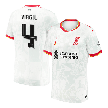 VIRGIL #4 Męska wyjazdowa koszulka piłkarska Liverpool 24/25 - UCL