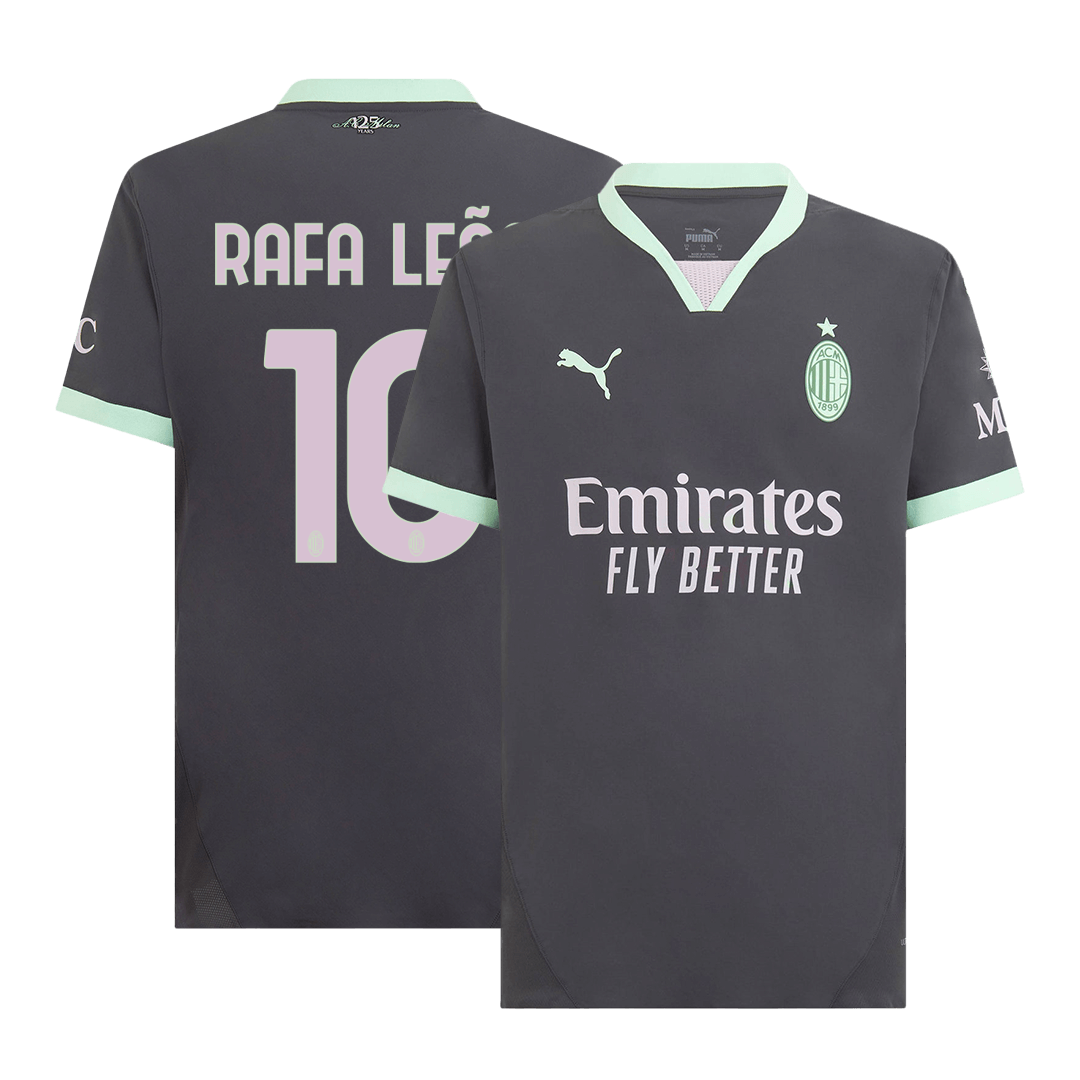 Herrenversion des Fußballers RAFA LEÃO #10 AC Mailand Drittes Auswärts-Fußballtrikot 2024/25 – Slim Fit