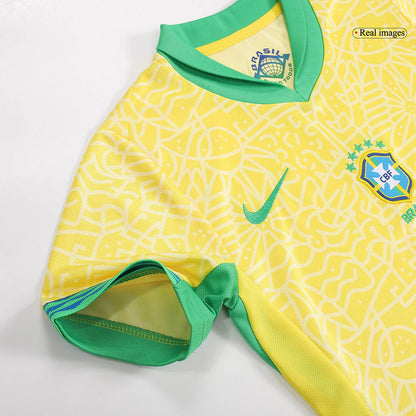 Kid's Brazil Home Jerseys Kit(Jersey+Shorts) Copa América 2024