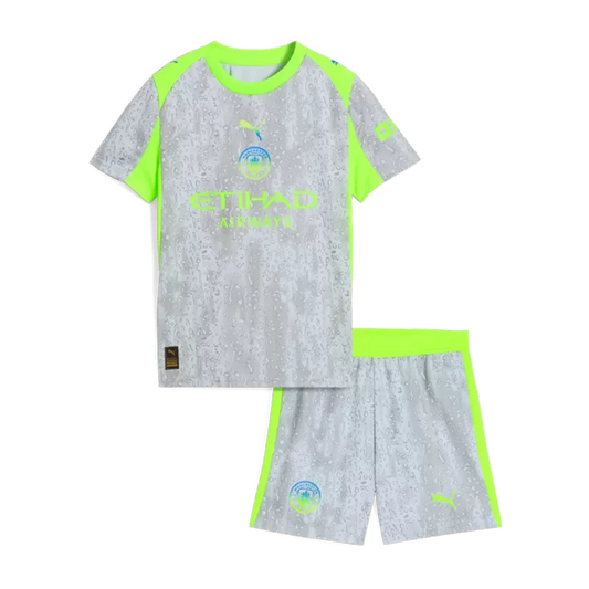 Kid's Manchester City Third Away Soccer Jersey Kit(Jersey+Shorts) 2025/26 Top Koszulki Pilka Sklep