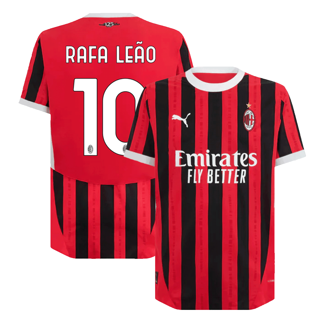 Herrenversion des Spielers RAFA LEÃO #10 AC Milan Heim-Fußballtrikot 2024/25 – Slim Fit