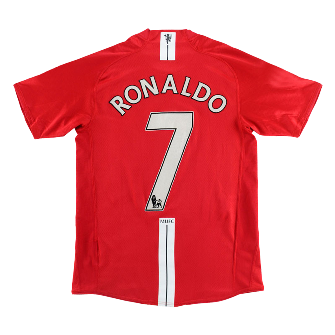 Men's Retro RONALDO #7 Manchester United Home Football Shirt from 2007/08 Season