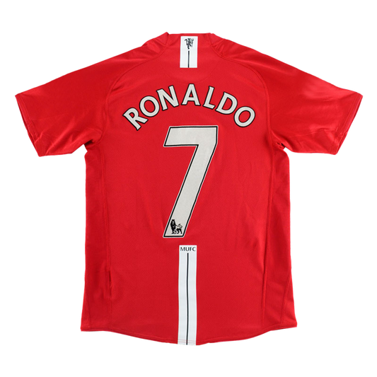 Men's Retro RONALDO #7 Manchester United Home Football Shirt from 2007/08 Season