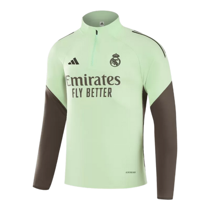 Real Madrid 1/4 Zip Tracksuit Kit (Jacket+Pants) 2025/26 - Green Top Koszulki Pilka Sklep
