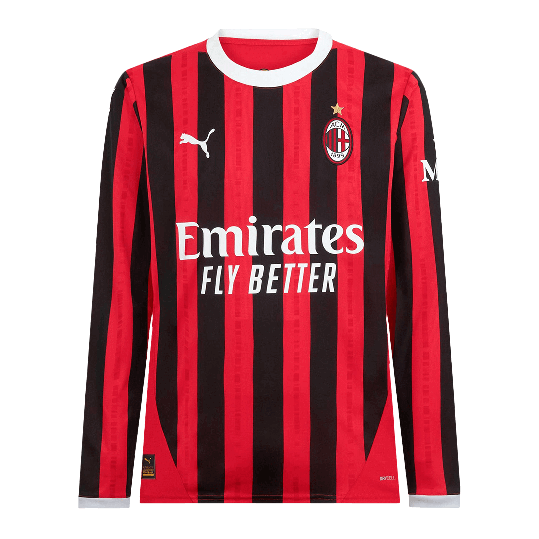 Męska koszulka piłkarska AC Milan Home z długim rękawem 2024/25