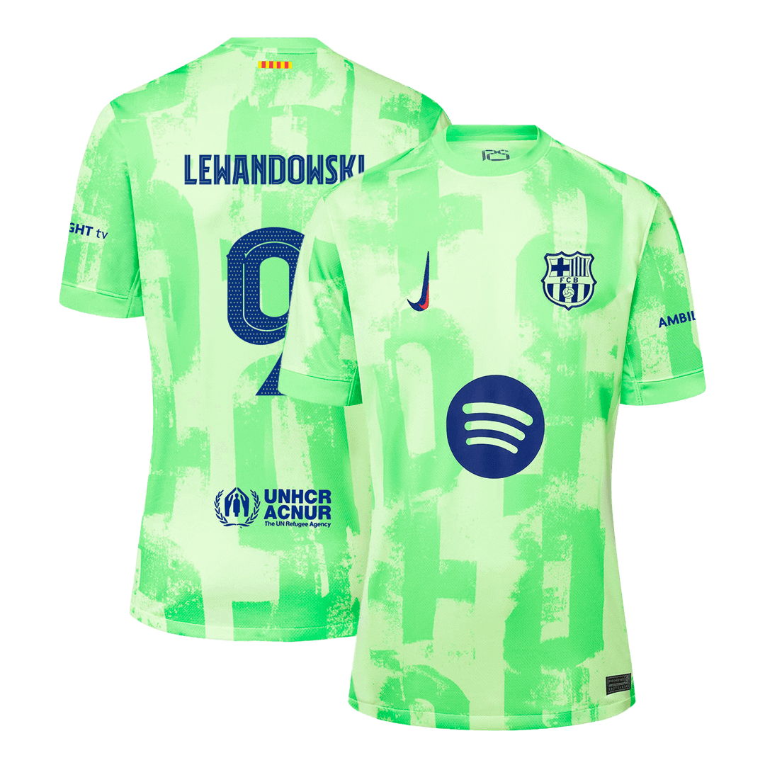 Barcelona third away jersey 2024/25 LEWANDOWSKI #9 - UCL (Spotify Logo Without Text)