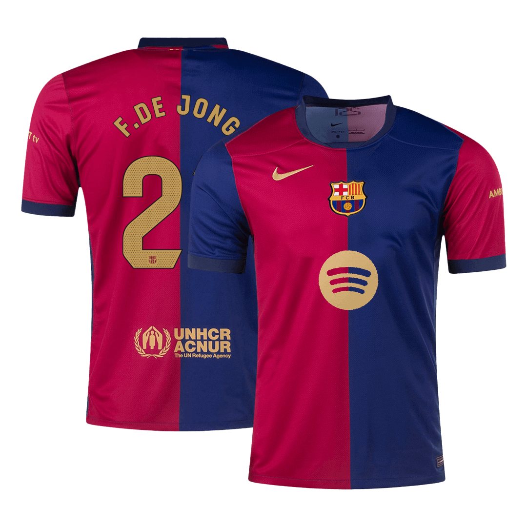 Barcelona Home Shirt 2024/25 F.DE JONG #21 - Spotify Logo Without Text