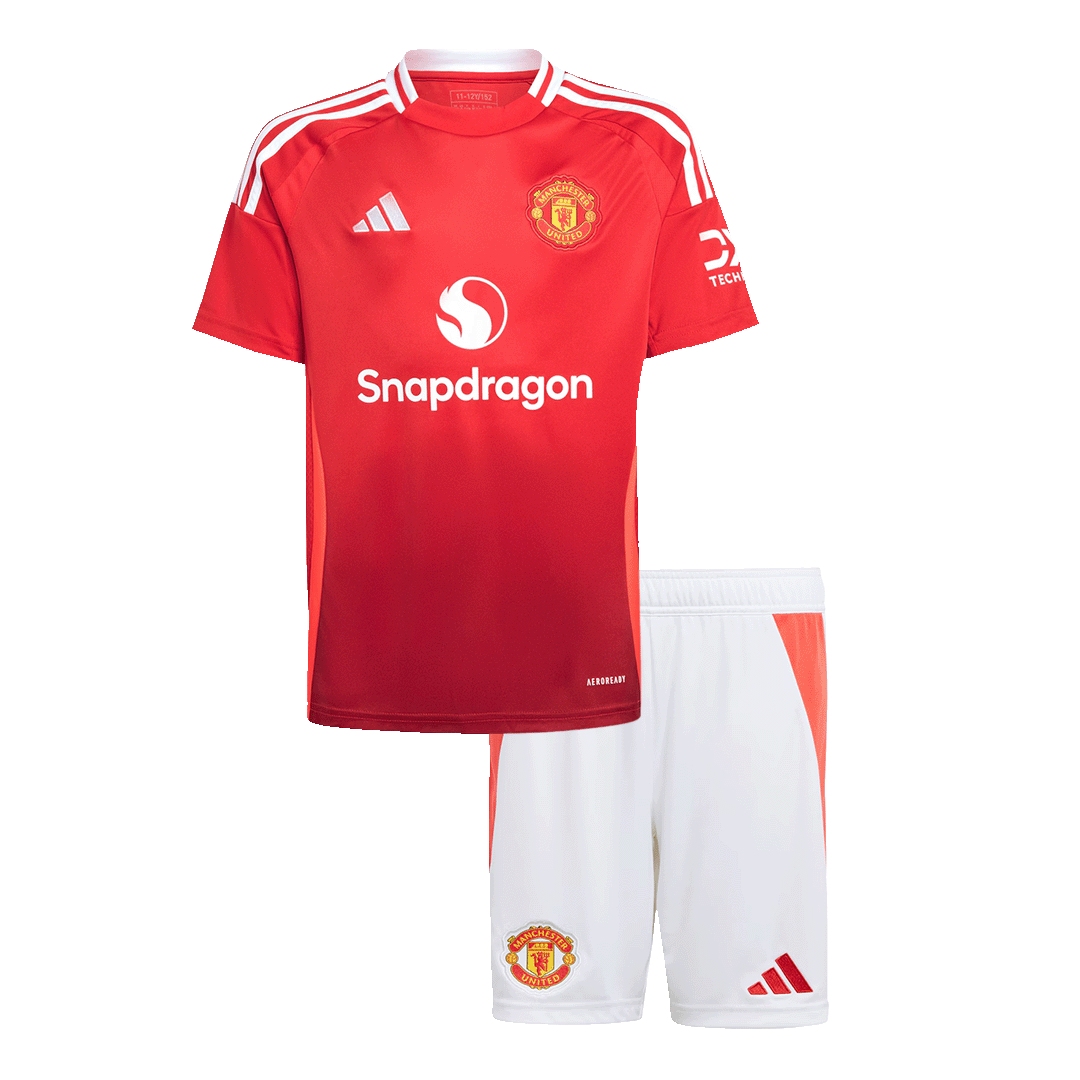 Manchester United Kids Home Kit (Jersey + Shorts) 2024/25