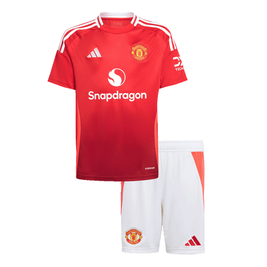 Manchester United Kids Home Kit (Jersey + Shorts) 2024/25