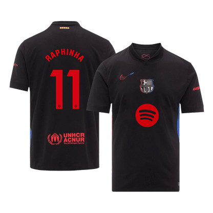 Barcelona 2024/25 RAPHINHA Away Shirt #11 - Spotify Logo Without Text