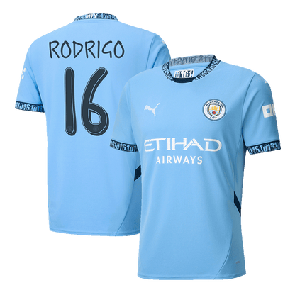 RODRIGO #16 Manchester City Home Football Shirt 2024/25 - UCL