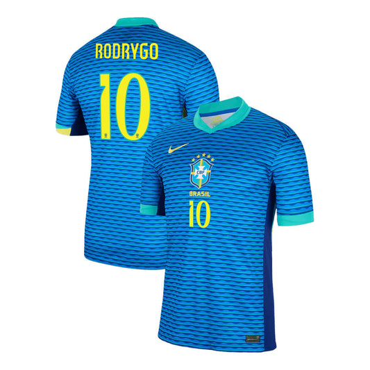 Men's Brazil RODRYGO #10 Away Soccer Jersey Copa América 2024