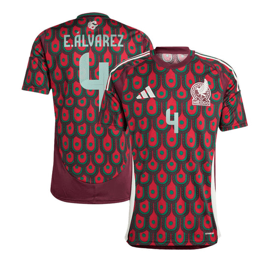 Men's Mexico E.Álvarez #4 Home Soccer Jersey Copa América 2024