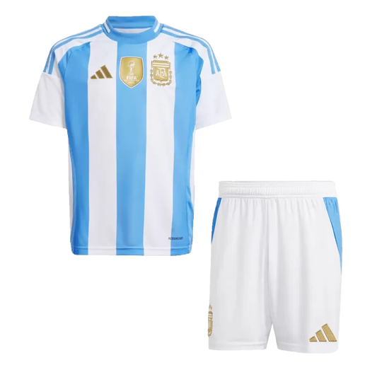 Argentina Domowe Dziecięce Koszulki Piłkarskie Zestaw Copa America 2024