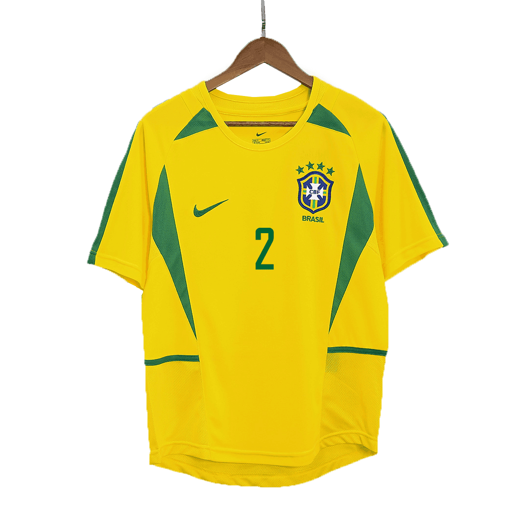 Brazil CAFU #2 Home Retro Soccer Jersey 2002/03