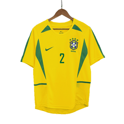 Brazil CAFU #2 Home Retro Soccer Jersey 2002/03