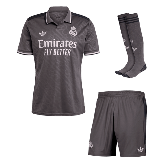 Men's Real Madrid Third Away Soccer Jersey Kit (shirt + shorts + socks) 2024/25