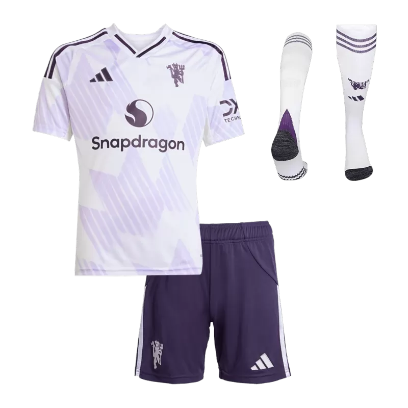 Kid's Manchester United Away Soccer Jersey Kit(Jersey+Shorts+Socks) 2025/26 Top Koszulki Pilka Sklep