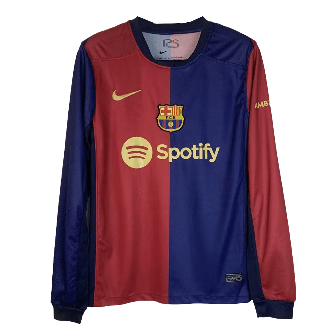 Męska Koszulka Domowa FC Barcelona z Długim Rękawem 2024/25