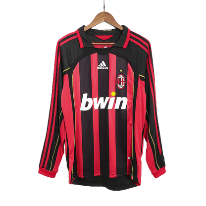 Men's Retro MALDINI #3 2006/07 AC Milan Home Long Sleeve Football Shirt