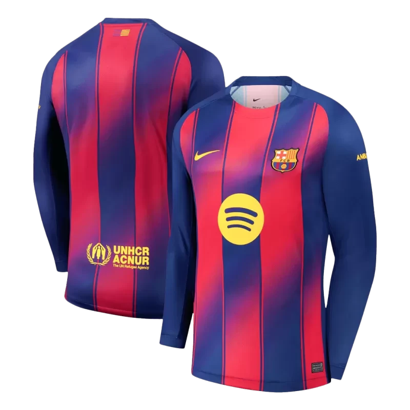Barcelona Home Long Sleeve Soccer Jersey 2025/26 Top Koszulki Pilka Sklep