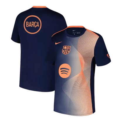 Barcelona Pre-Match 2025/26 Soccer Jersey - Orange&Black Top Koszulki Pilka Sklep