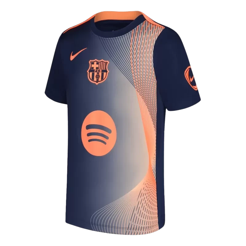 Barcelona Pre-Match 2025/26 Soccer Jersey - Orange&Black Top Koszulki Pilka Sklep