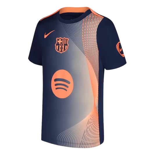 Barcelona Pre-Match 2025/26 Soccer Jersey - Orange&Black Top Koszulki Pilka Sklep