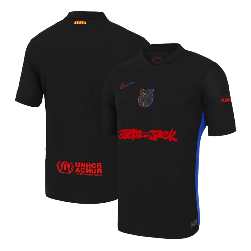 Player Version Barcelona X Travis Scott Away Soccer Jersey 2024/25 - Red Top Koszulki Pilka Sklep