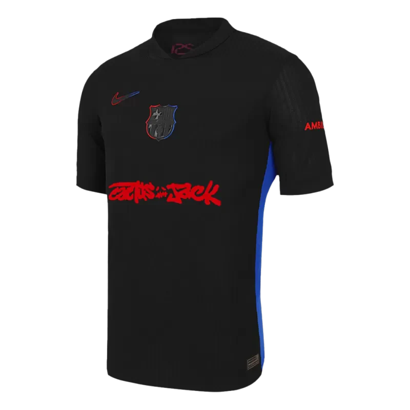 Player Version Barcelona X Travis Scott Away Soccer Jersey 2024/25 - Red Top Koszulki Pilka Sklep