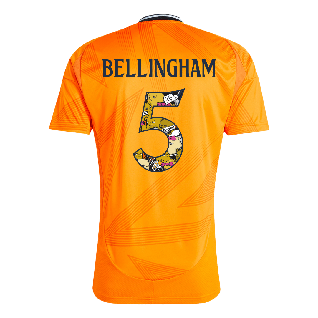 BELLINGHAM #5 Real Madrid 2024/25 Auswärtstrikot für Herren – Schriftart Bear Champ