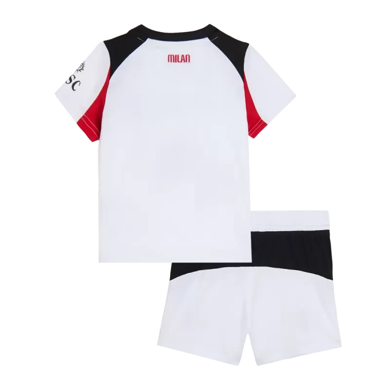 Dziecięcy wyjazdowy zestaw piłkarski AC Milan (koszulka + spodenki) 2025/26 Top Koszulki Pilka Sklep