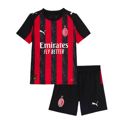 Dziecięcy zestaw piłkarski AC Milan Home (koszulka + spodenki) 2025/26 Top Koszulki Pilka Sklep