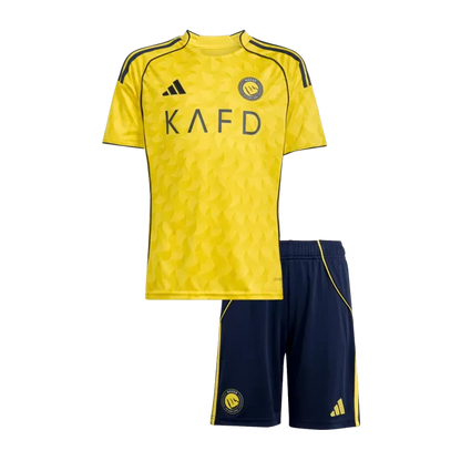 Kid's Al Nassr Home Soccer Jersey Kit(Jersey+Shorts) 2025/26 Top Koszulki Pilka Sklep