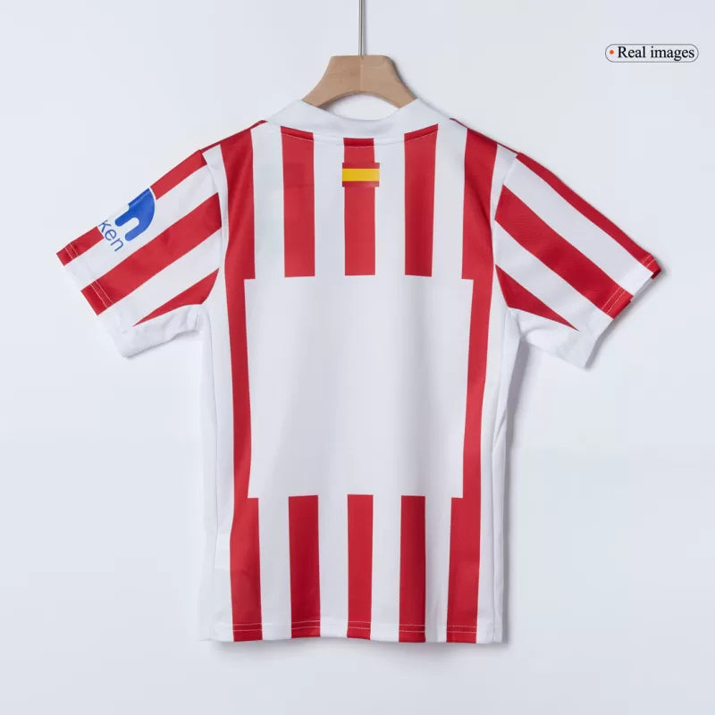 Kid's Atletico Madrid Home Soccer Jersey Kit(Jersey+Shorts) 2025/26 Top Koszulki Pilka Sklep