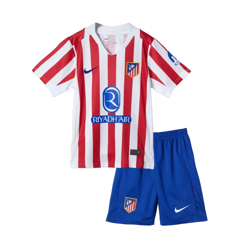 Kid's Atletico Madrid Home Soccer Jersey Kit(Jersey+Shorts) 2025/26 Top Koszulki Pilka Sklep