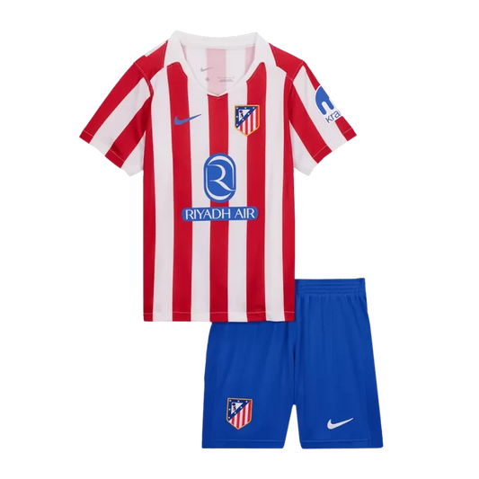 Kid's Atletico Madrid Home Soccer Jersey Kit(Jersey+Shorts) 2025/26 Top Koszulki Pilka Sklep