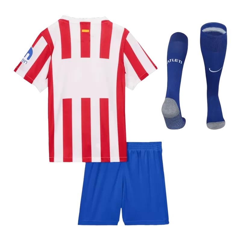 Kid's Atletico Madrid Home Soccer Jersey Kit(Jersey+Shorts+Socks) 2025/26 Top Koszulki Pilka Sklep
