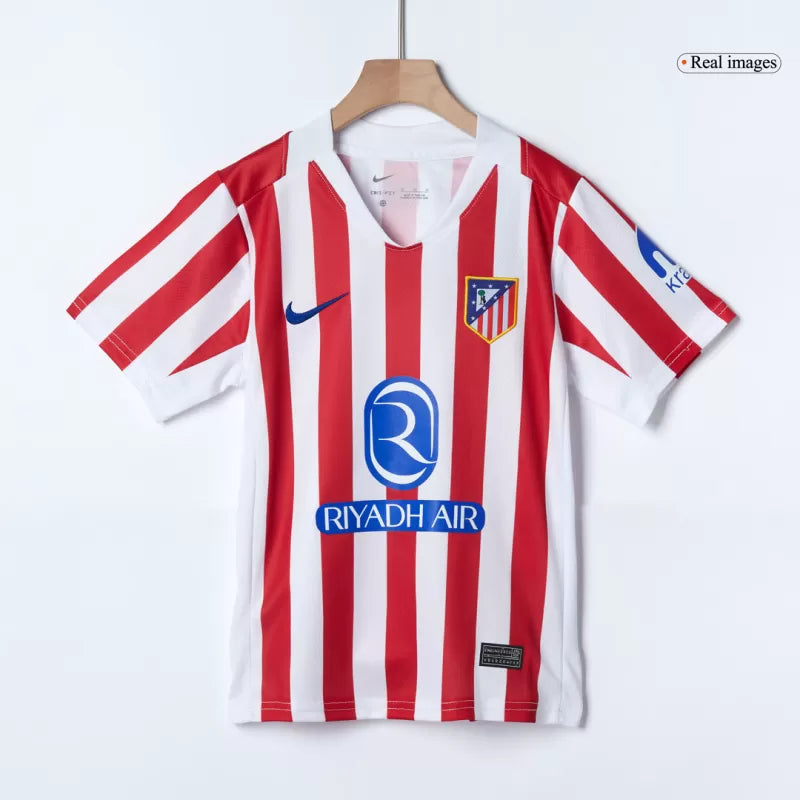 Kid's Atletico Madrid Home Soccer Jersey Kit(Jersey+Shorts+Socks) 2025/26 Top Koszulki Pilka Sklep